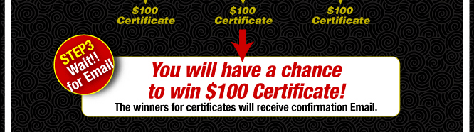 You will have a chance to win $100 Certificate!
